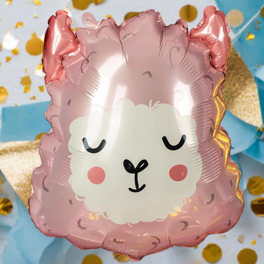 The Pink Llama helium balloon. Helium foil balloon Pink lama