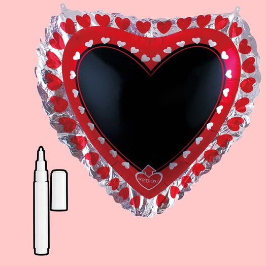 Воздушный шар гелий «Сердце для надписей» с МАРКЕРОМ. Helium balloon Heart for inscriptions MARKER INCLUDED