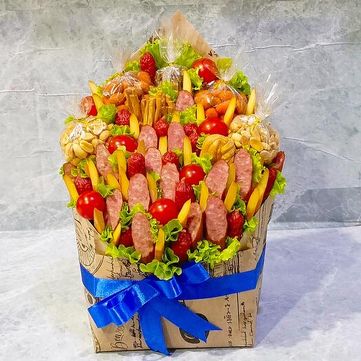 Мужской букет,конверт,колбасно-сырный