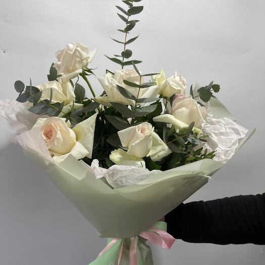 Букет из пионовидных роз White o harа