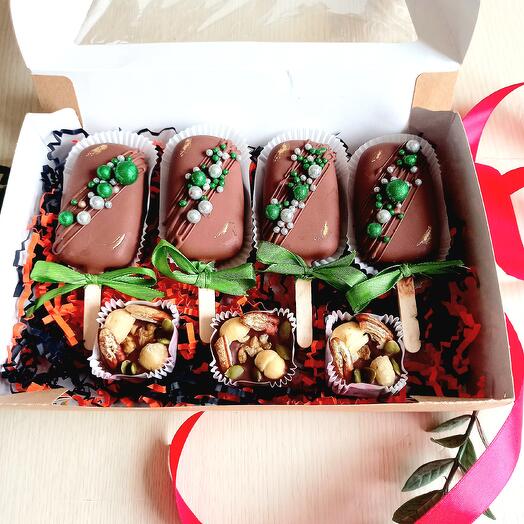 Pp set of popsicle cheesecakes (mango, caramel, chocolate, strawberry) as a gift to dad, husband, boss, friend