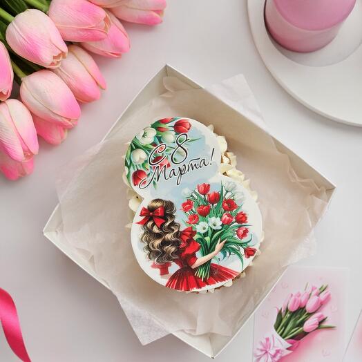 Бенто - торт "Открытка" с 8 марта