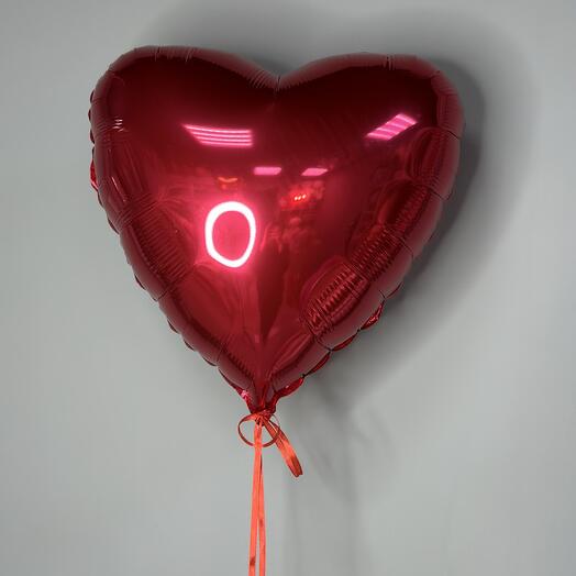 Foil helium balloon in the shape of a heart