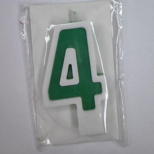 Цифра 4 зелёная