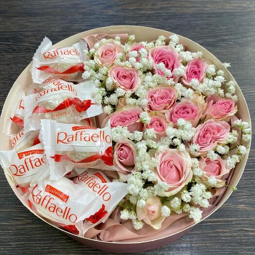 Букет роз и конфет- без лишних слов