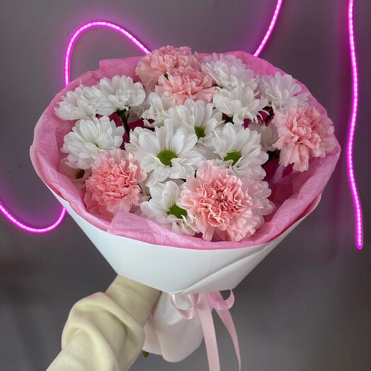 Букет ромашек с диантусами 🌸😍