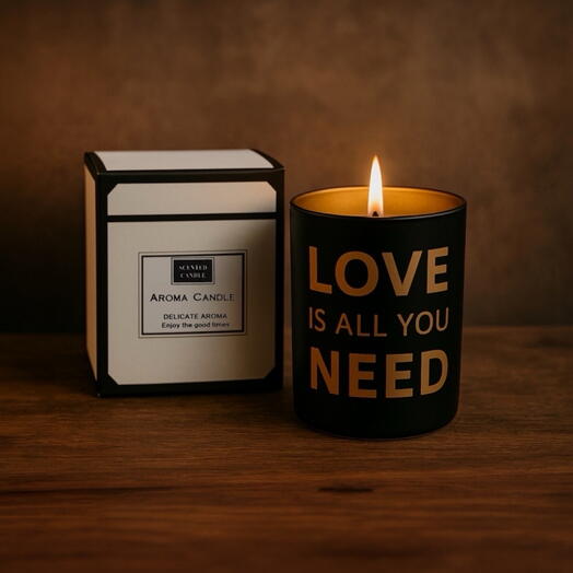 Scented candle Love is all you need.