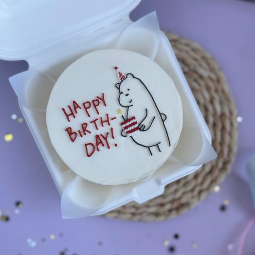 Бенто торт с днем рождения happy birthday мишка