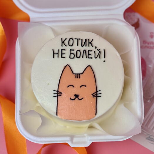 Прикольный бенто торт рыжий котик 🐈