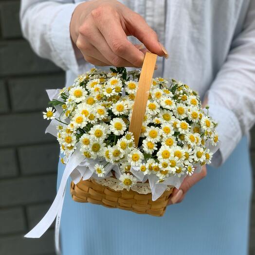 Ромашки в мини корзинке🌞