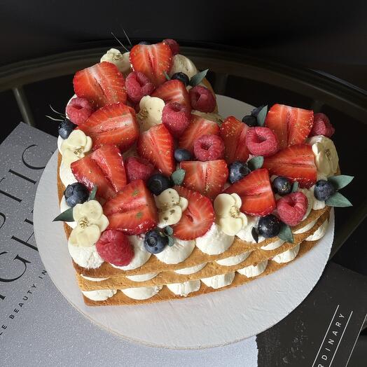 Торт сердце медовик открытый