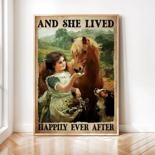 Интерьерный постер "Лошади" винтажная картина 02-0039