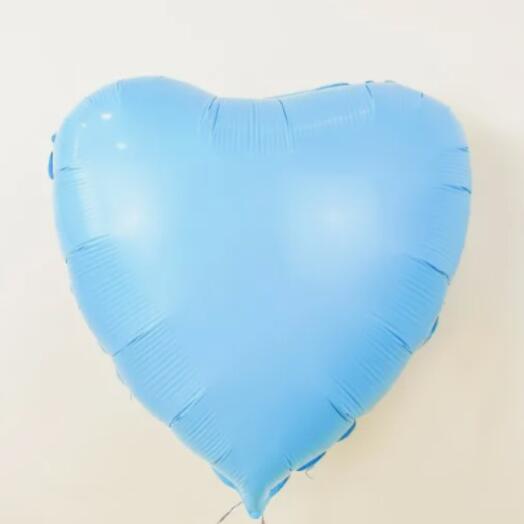 Шар с гелием фольгированный Сердце макарунс голубой (46см)