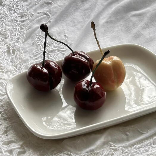 Handmade Cherry candle set of 4 cherries