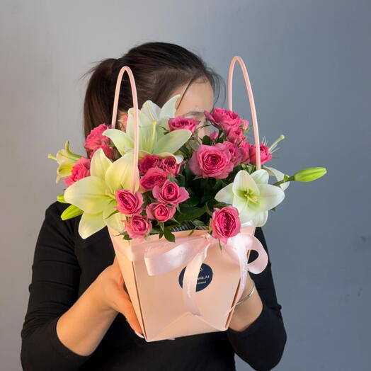 Композиция 177 🌸 Букет-сумочка Розовый Шарм 🌸