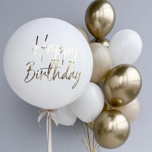 Набор шаров "Золотой и белый"
