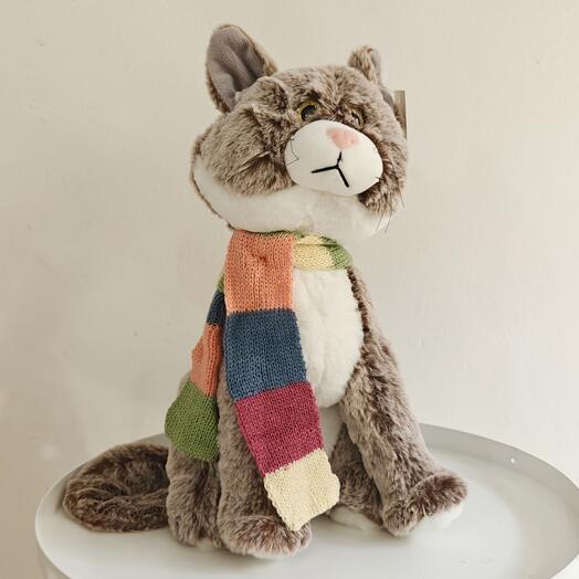 Кот в шарфе , мягкая игрушка