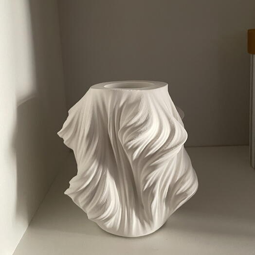 Ваза декоративная гипсовая для сухоцветов белая