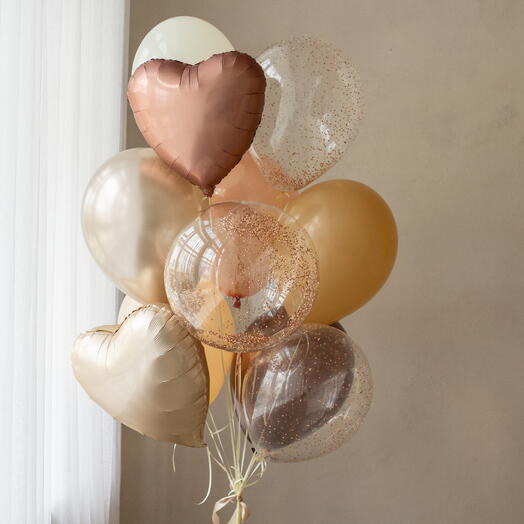 Связка воздушных шаров «Тоффи» на грузе | 11 шаров, 1 груз