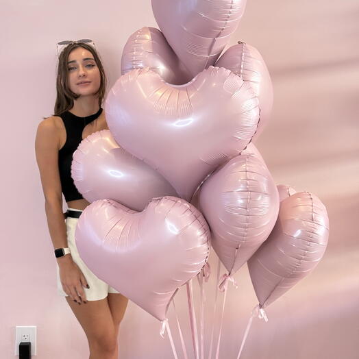 10 różowych serc 24 cale