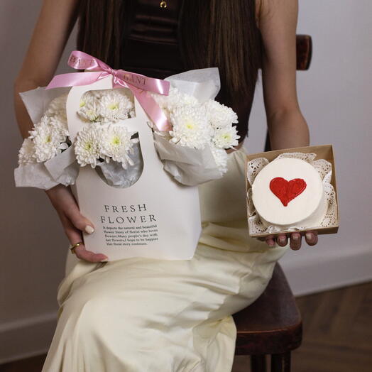 Сумка хризантем+ Бенто торт