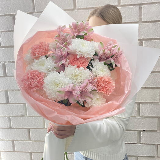 Сборный авторский букет 💐 Хризантема, диантус, альстромерия