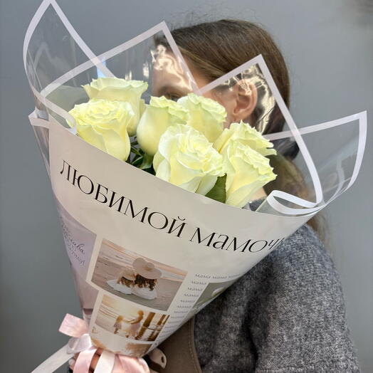 Белые розы для мамы