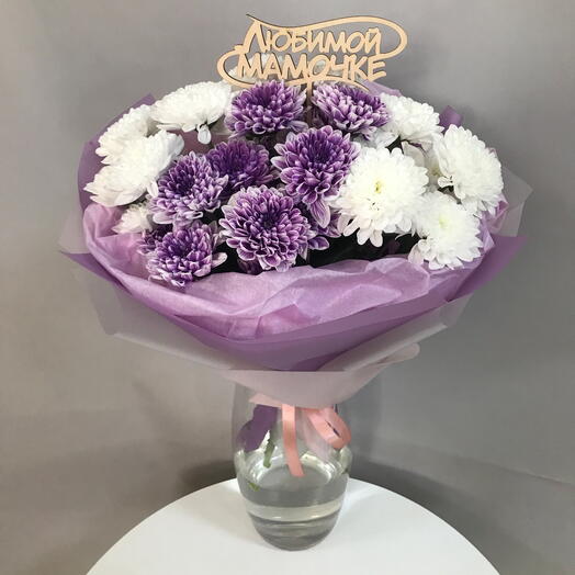 Лавандовый букет из хризантемы для мамы💜