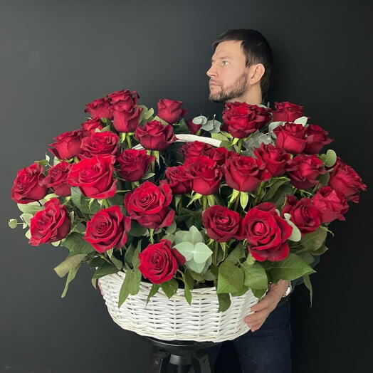 Корзина 51 роза Premium