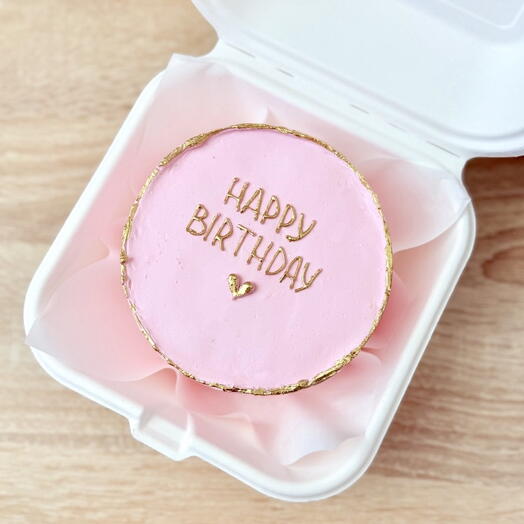 Розовый бенто-торт Happy birthday