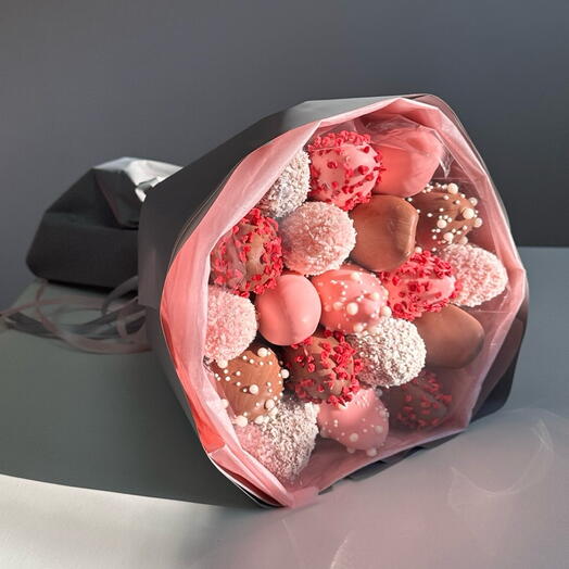 Ramo de fresas cubiertas de chocolate "I LOVE YOU"