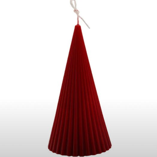 Свеча конус ёлка красная и зеленая подарок на Новый год