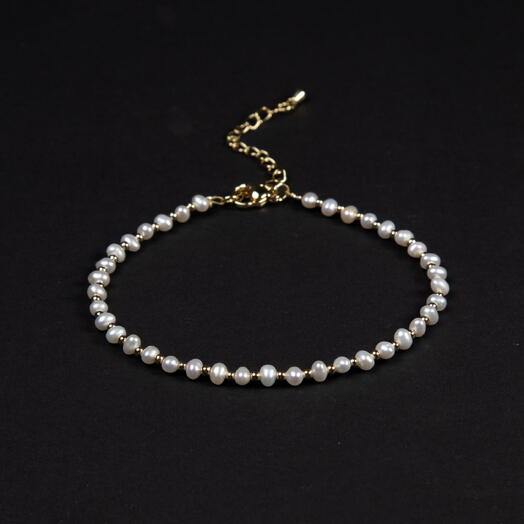 Браслет Ваниль Белый жемчуг культивированный 14K 19 см (BRA1130)