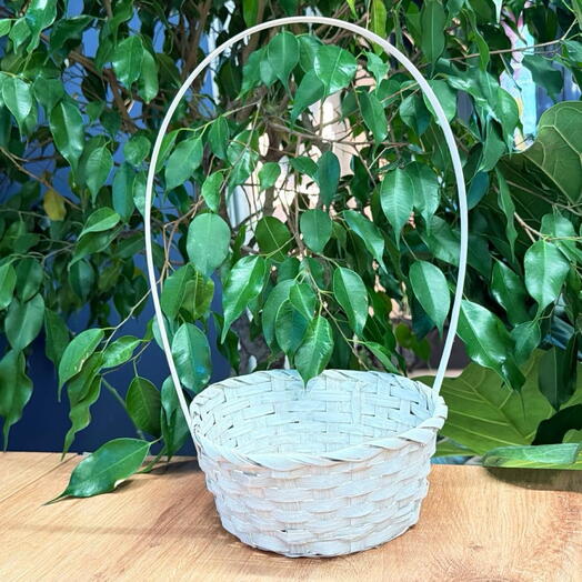 Корзина плетенная бамбук светлая