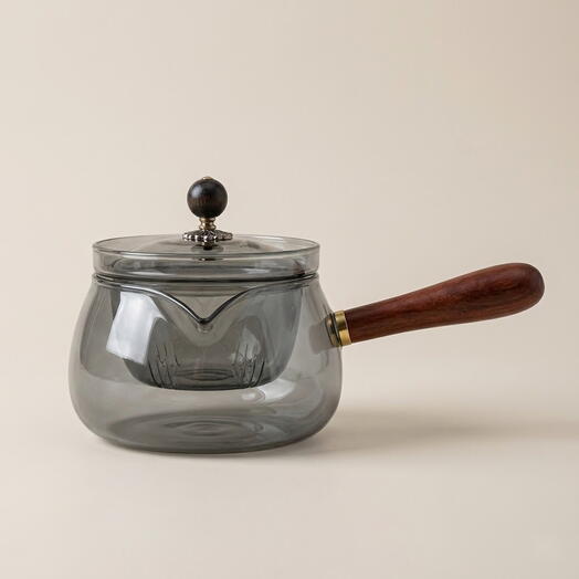 Заварочный чайник стеклянный непроливайка (Черный)