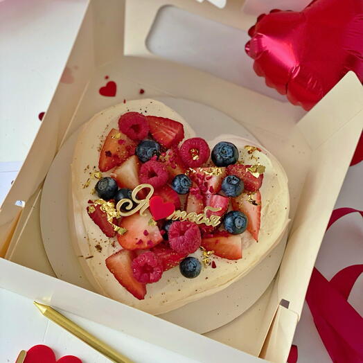 Торт безе сердце Анна Павлова на день влюбленных