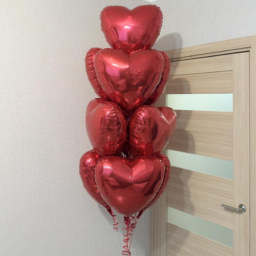 Шарики для влюбленных ,шары на 14 февраля, гелиевые воздушные шары на День Святого Валентина. Красные шары сердца фольгированные
