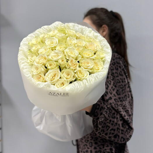 АКЦИЯ 35 БЕЛЫХ РОЗ В ОФОРМЛЕНИЕ