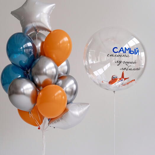 Сет гелиевых шаров Самолет для самого Лучшего