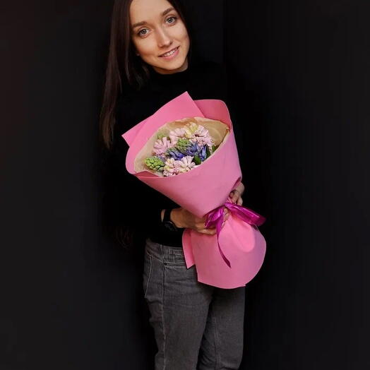 Букет из 9 гиацинтов микс