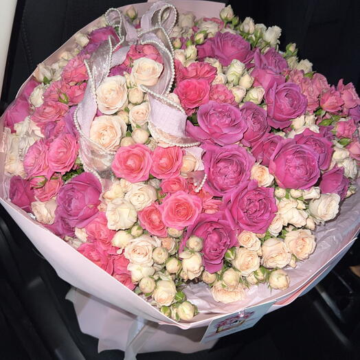 Микс кустовых роз 💛💗