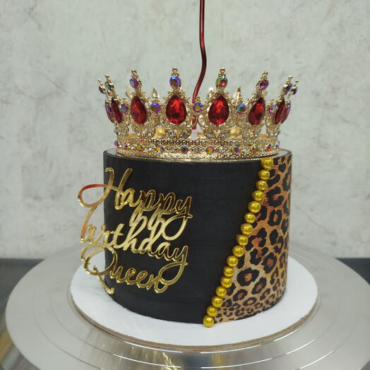 Леопардовый торт Happy Birthday Queen