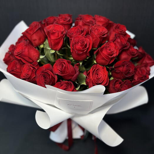 С любовью 😍 Букет с красными розами ! Красная роза 🌹39 красных роз