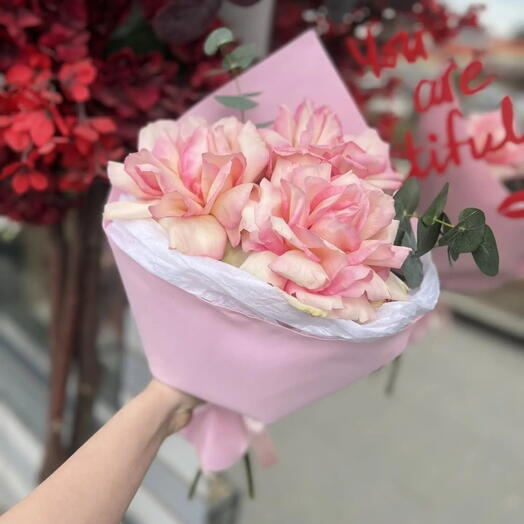 Французская роза 💗Букет с французскими розами Розовая роза