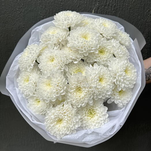 Букет из белых кустовых хризантем - доза дофамина