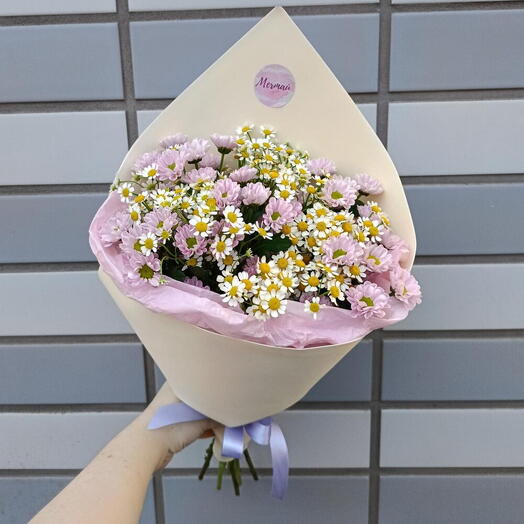Букет ромашек 🌼 Букет с сантини и кустовой ромашкой 🩷 Хризантемы
