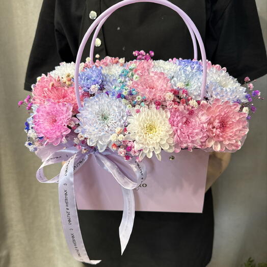 Хризантемы + гипса 💜💐