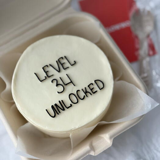 Бенто-торт «Level 34 unlocked» цифру можно изменить / в подарок на день рождения 🎁