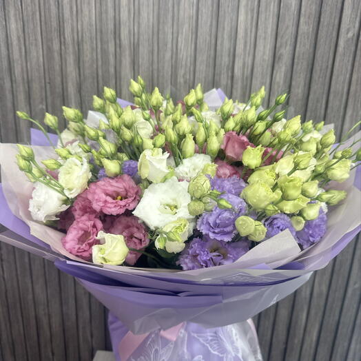 Букет из 51 ш лизиантусов💜