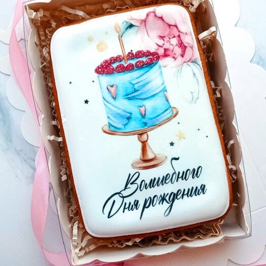 Подарок милым леди на день рождения - имбирный пряник в подарочной упаковке